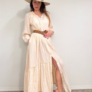 Jaded Gypsy Elegant Cream Prairie Maxi Dress